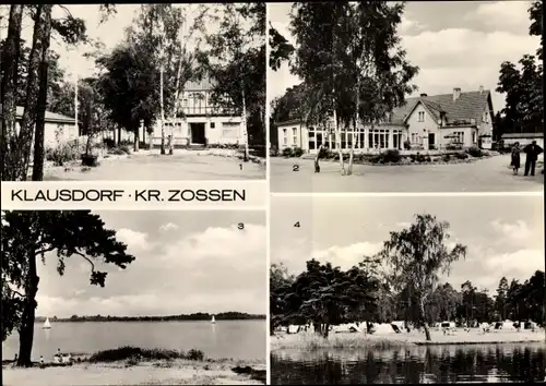 Ak Klausdorf in Brandenburg, Jugendherberge, HO Strandgaststätte, Mellensee, Zeltplatz