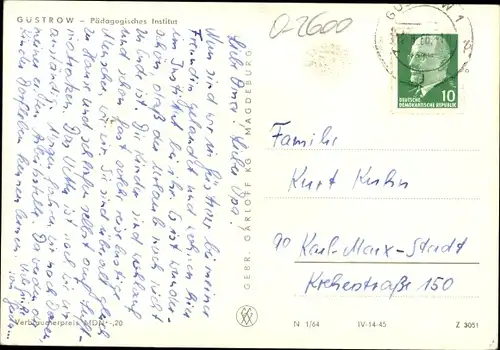 Ak Güstrow in Mecklenburg Vorpommern, Pädagogisches Institut