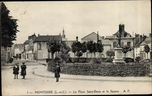 Ak Montoire Loir et Cher, Place Saint Denis, Square