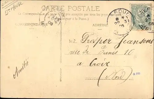 Ak Jardin Fontaine Meuse, Casernes, Soldats francais, portrait en groupe