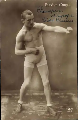 Ak Boxer Eugène Criqui, Champion d'Europe, Portrait