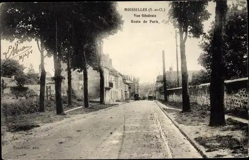 Ak Moiselles Val d’Oise, Vue Generale, Route de Paris