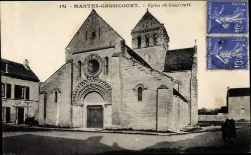 Ak Gassicourt Mantes la Jolie Yvelines, Eglise de Gassicourt