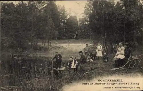 Ak Montfermeil Seine Saint Denis, Parc de Maison Rouge, Bords d'Etang