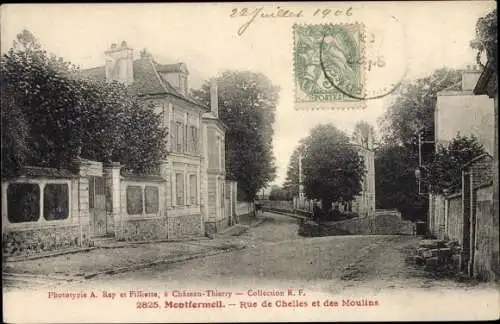Ak Montfermeil Seine Saint Denis, Rue de Chelles et des Moulins