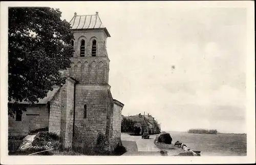 Ak Le Thoureil Maine et Loire, Kirche am Ufer der Loire