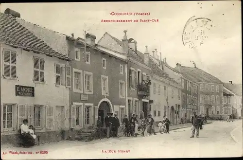 Ak Corcieux Vosges, Rue Henry