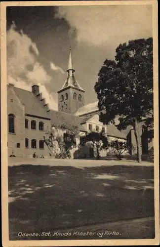 Ak Odense Dänemark, Sat, Knuds Kloster og Kirke