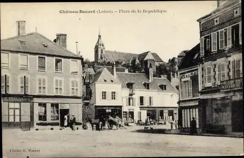 Ak Chateau Renard Loiret, Place de la Republique