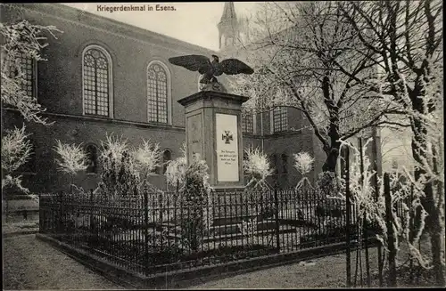 Ak Esens in Ostfriesland, Kriegerdenkmal, Kirche