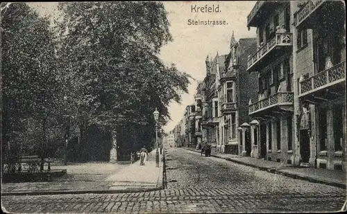 Ak Krefeld am Niederrhein, Steinstraße