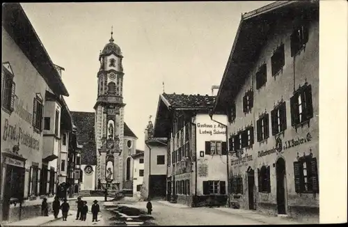 Ak Mittenwald in Oberbayern, Obermarkt