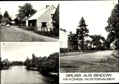 Ak Bindow Heidesee Brandenburg, Dorfstraße, Dahmepartie, Teilansicht