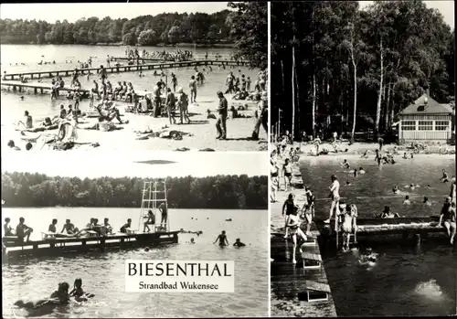 Ak Biesenthal Barnim Brandenburg, Partie im Strandbad Wukensee