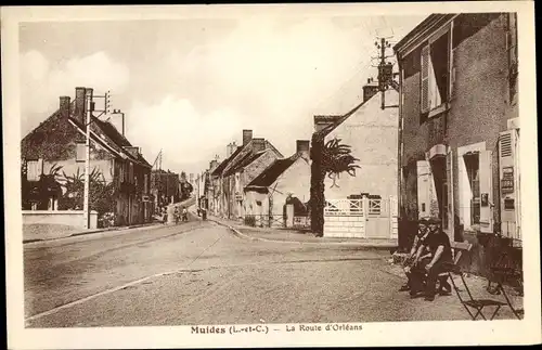 Ak Muides Loir et Cher, Route d'Orleans