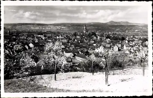 Foto Ak Deutschland, Panorama eines Ortes, Baumblüte