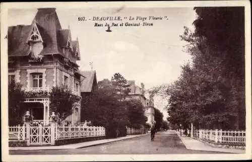 Ak Deauville Calvados, La Plage Fleurie, Rues du Bac et Gontant Biron