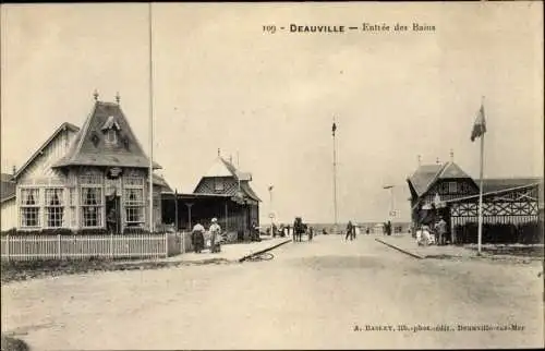 Ak Deauville Calvados, Entree des Bains