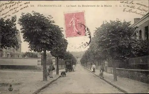 Ak Franconville Val d'Oise, Le haut du Boulevard de la Mairie