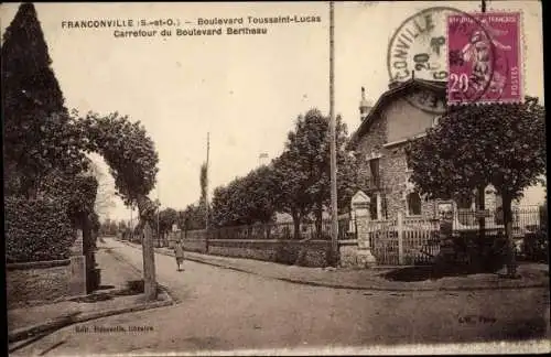 Ak Franconville Val d'Oise, Boulevard Toussaint Lucas, Carrefour du Boulevard Bertheau