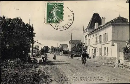 Ak Saint Prix Val d'Oise, Route de Paris, Auberge