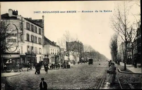 Ak Boulogne sur Seine Hauts de Seine, Avenue de la Reine