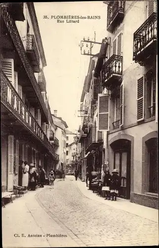 Ak Plombières les Bains Lothringen Vosges, Rue Lietard