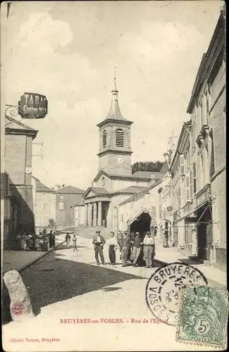 Ak Bruyères Vosges, Rue de l'Eglise