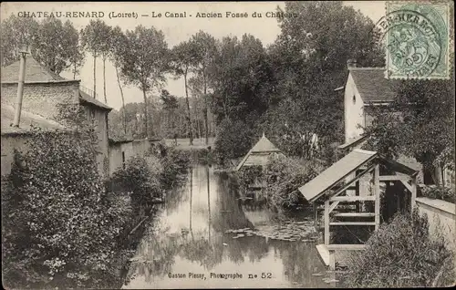 Ak Chateaurenard Loiret, Le Canal, Ancien Fosse du Chateau
