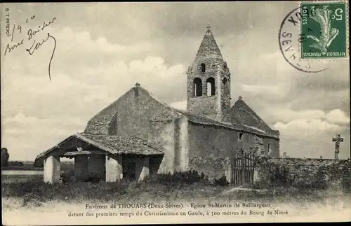 Ak Thouars Deux Sèvres, Eglise Saint Martin de Baillargeau