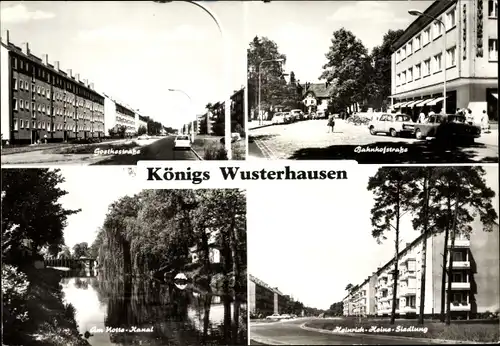 Ak Königs Wusterhausen in Brandenburg, Goethestraße, Bahnhofstraße, Heinrich Heine Siedlung