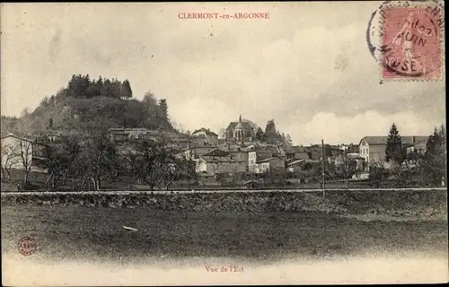 Ak Clermont en Argonne Lothringen Meuse, Blick auf den Ort, Vue de l'Est