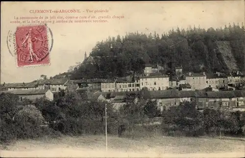 Ak Clermont en Argonne Lothringen Meuse, Vue générale, Blick auf den Ort