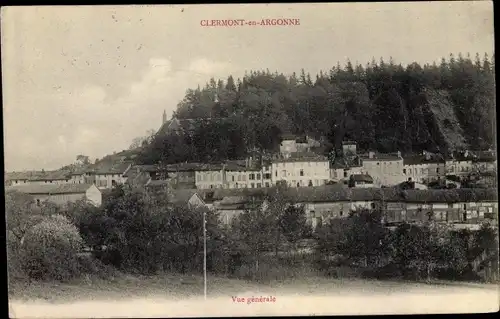 Ak Clermont en Argonne Lothringen Meuse, Blick auf den Ort, Vue générale