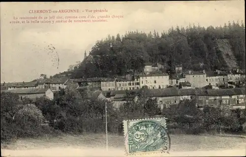 Ak Clermont en Argonne Lothringen Meuse, Vue générale, Blick auf den Ort