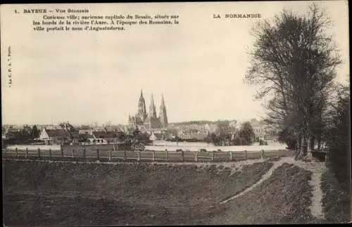 Ak Bayeux Calvados, Vue Generale