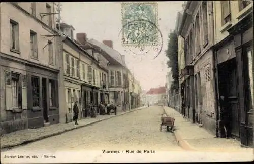 Ak Viarmes Val d'Oise, Rue de Paris