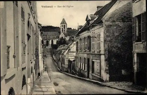 Ak Vetheuil Val d'Oise, Rue de l'Eglise