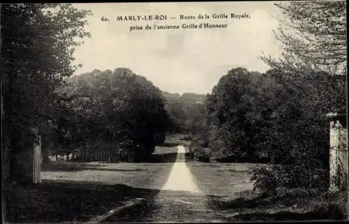 Ak Marly le Roi Yvelines, Route de la Grille Royale