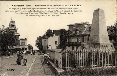 Ak Chatillon Hauts de Seine, Monument de la Defense et la Tour Biret