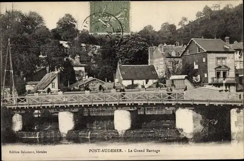 Ak Pont Audemer Eure, Le Grand Barrage