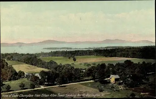 Ak Burlington Vermont, View of Lake Champlain from Erhan Allen Tower Looking North