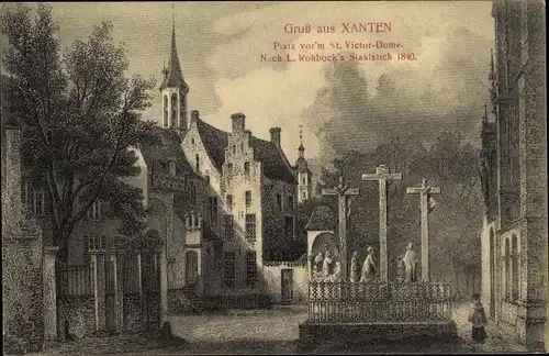 Künstler Ak Rohboch, L., Xanten am Niederrhein, Platz vorm St Victoria Dom