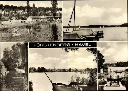 Ak Fürstenberg an der Havel, Schwedtsee, Baalensee, Schleuse, Klein Venedig