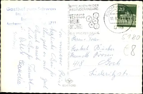 Ak Eschweiler in Nordrhein Westfalen ,Hallenbad, Kirche, Grabenstraße, Kreissparkasse, Am Talbahnhof