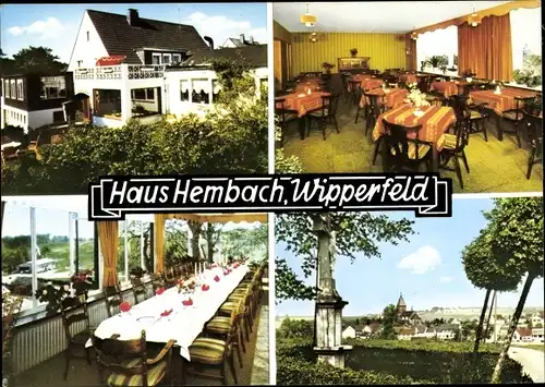 Ak Wipperfeld Wipperfürth im Oberbergischen Kreis, Haus Hembach, Innenansichten, Ortspartie