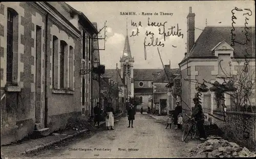 Ak Sambin Loir et Cher, Route de Thenay, Eglise