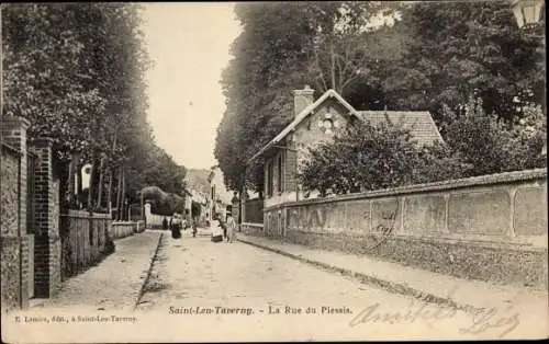 Ak Saint Leu Taverny Val d'Oise, La Rue du Plessis