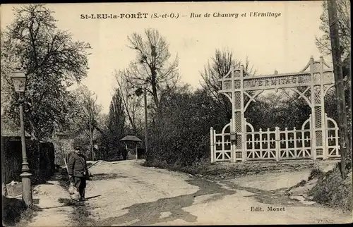 Ak Saint Leu la Foret Val d'Oise, Rue de Chauvry et l'Ermitage