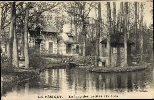 Ak Le Vésinet Yvelines, Le long des petites rivieres